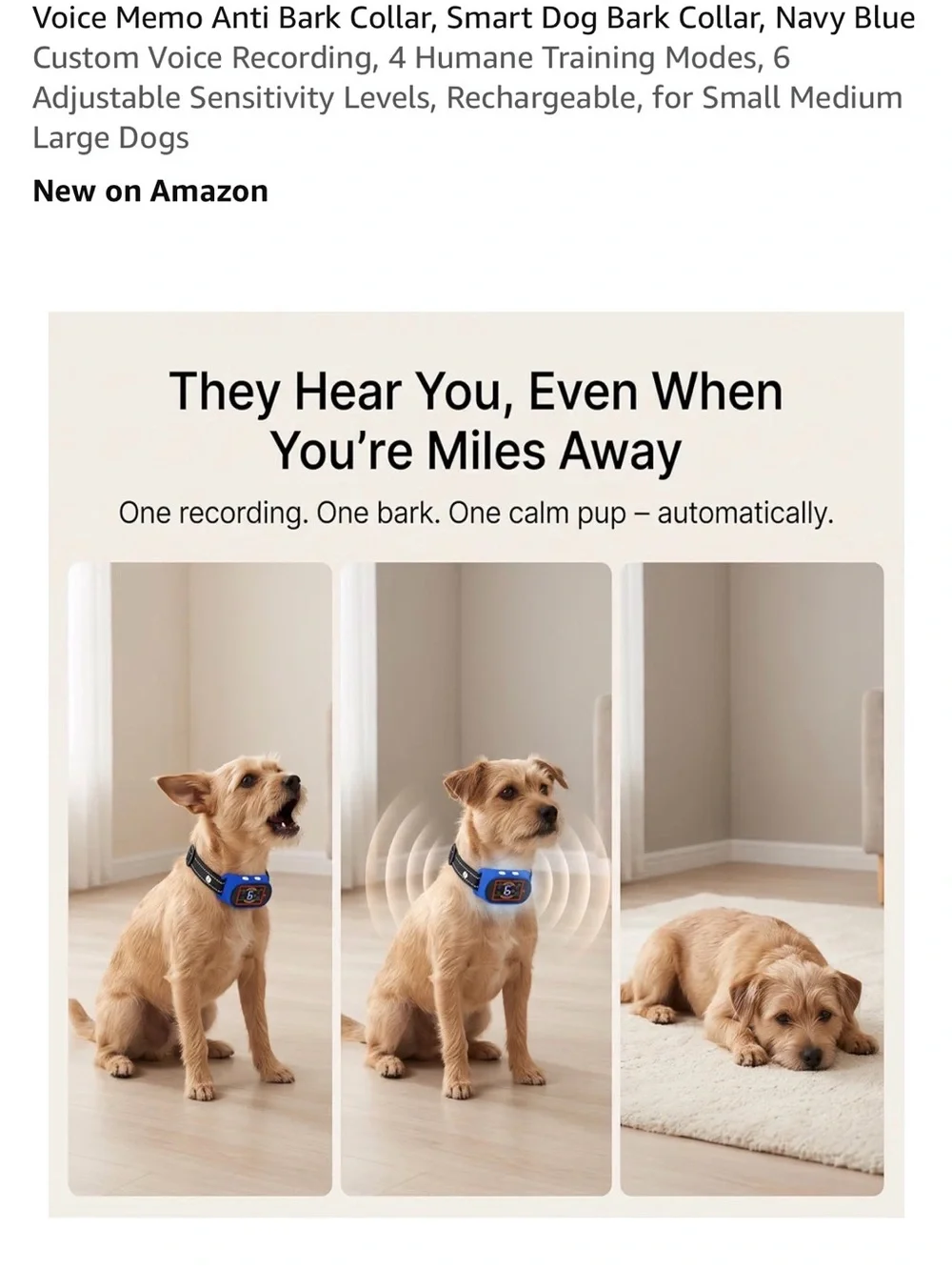 Records your voice anti bark collar new